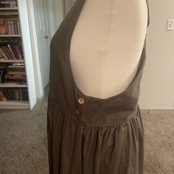 The Shanty Linen Overall Apron Dress Cottagecore Trad Baking Pinafore Classic - Picture 5 of 11